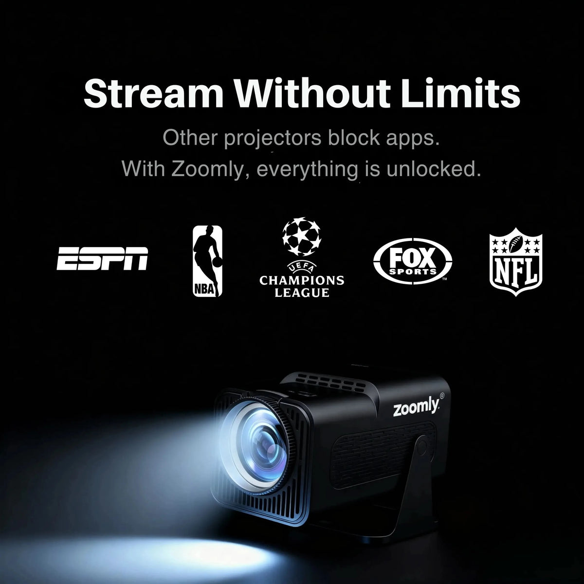Home Theater Projector 4K – Zoomly® Pro MAX Smart Projector